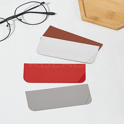 4Pcs 4 Colors Imitation Leather Slip-in Glasses Case AJEW-LP0002-30D-1