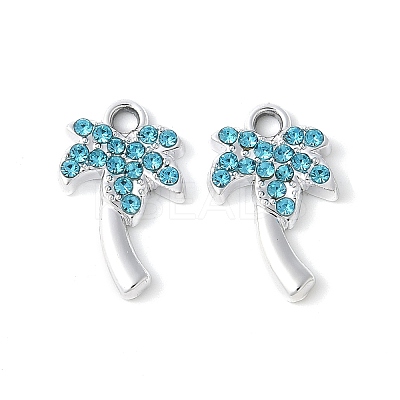 Alloy Aquamarine Rhinestone Pendants PALLOY-E775-19P-1
