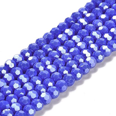 Electroplate Opaque Glass Beads Strands EGLA-A035-P6mm-A07-1