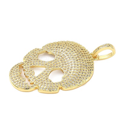 Brass Micro Pave Cubic Zirconia Pendants KK-C105-01G-1