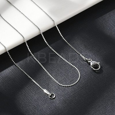 Non-Tarnish 304 Stainless Steel Serpentine Chain Necklace for Men Women NJEW-G076-01A-P-1
