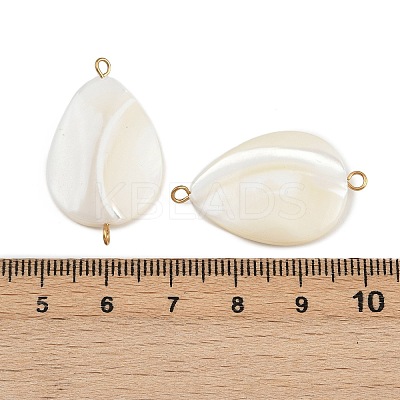 Natural Shell Teardrop Connector Charms X1-STAS-D378-28G-1