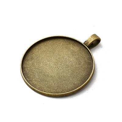 Vintage Tibetan Style Alloy Pendant Cabochon Settings X-TIBEP-M018-146AB-NF-1