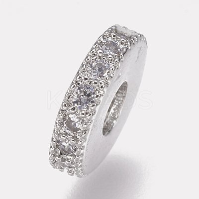Brass Micro Pave Cubic Zirconia Bead Spacers X-ZIRC-K074-11A-01P-1