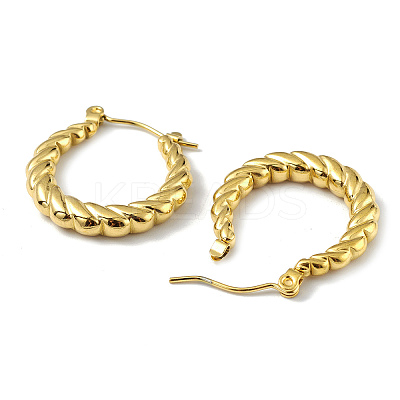 Ion Plating(IP) 304 Stainless Steel Twist Teardrop Hoop Earrings for Women EJEW-I284-10G-1