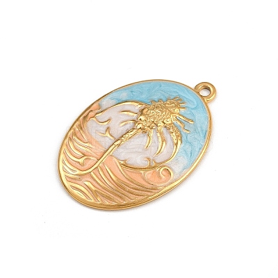 304 Stainless Steel Colorful Enamel Pendants STAS-P410-11G-1