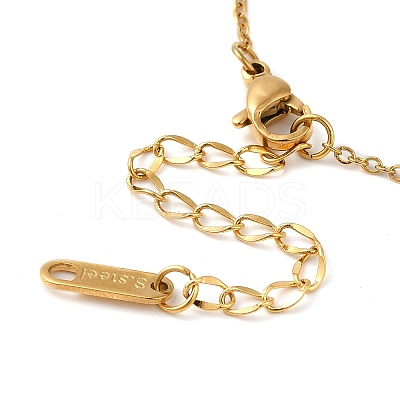 Woven Net with Evil Eye Natural Shell with Enamel Pendant Necklaces NJEW-E104-02G-1