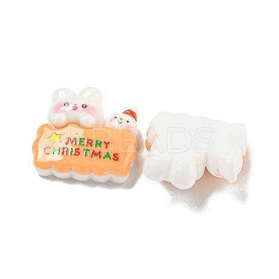 Christmas Rabbit Theme Opaque Resin Decoden Cabochons CRES-B022-04F-1