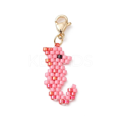 Handmade Loom Pattern Seed Beads Pendants Decoration HJEW-MZ00016-08-1