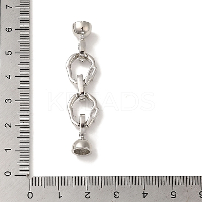 Brass Micro Pave Clear Cubic Zirconia Fold Over Clasps LS-KK-K371-14P-1