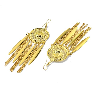 Golden Alloy Chandelier Earrings LS-EJEW-D092-03D-G-1