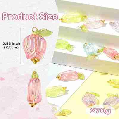 200Pcs Transparent ABS Plastic Pendants PALLOY-CJ00120-1