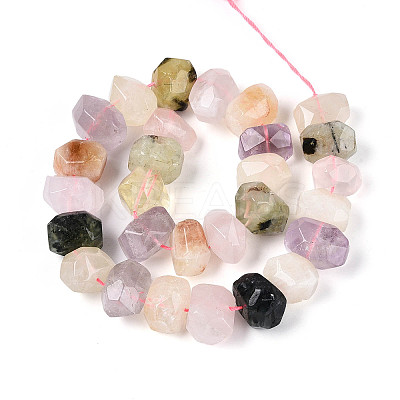 Natural Amethyst & Prehnite & Yellow Quartz & Lemon Quartz & Rose Quartz Beads Strands G-N347-18A-05-1