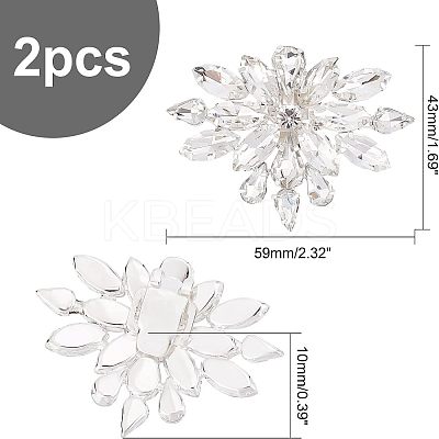 2Pcs Detachable Flower Shoe Decoration AJEW-FG0002-05-1