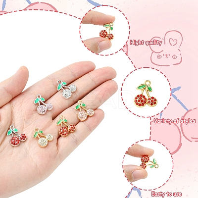 12Pcs 6 Colors Rack Plating Alloy Pendants FIND-FS0003-11-1