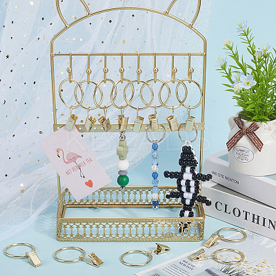 40Pcs Round Ring Iron Hook Hangers Curtain FIND-SP0003-46B-LG-1