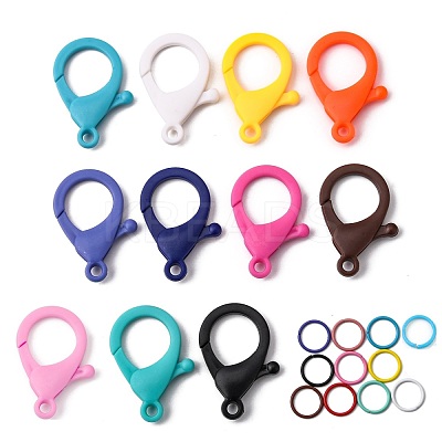 110Pcs 11 Colors Plastic Lobster Claw Clasps FIND-PH0001-49-1
