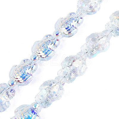 Electroplate Transparent Glass Beads Strands EGLA-N055-04A-1