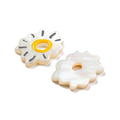 Natural Sea White Shell Pendants SHEL-D079-05-1