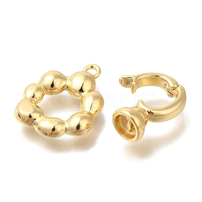 Brass Fold Over Clasps KK-K389-119G-1