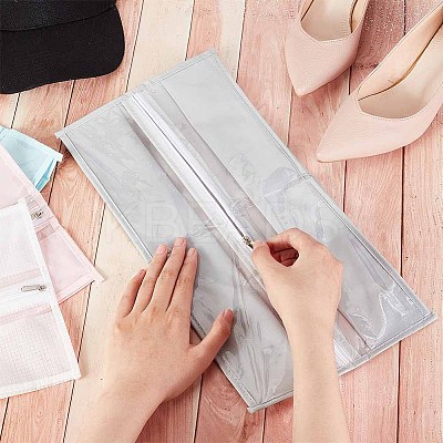 8Pcs 4 Colors Rectangle Oxford Fabric Waterproof Shoes Storage Zipper Bags ABAG-OC0001-05-1