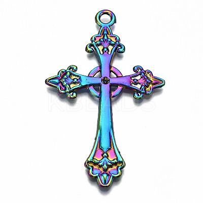 Rainbow Color Alloy Big Pendant Rhinestone Settings PALLOY-S180-012-RS-1