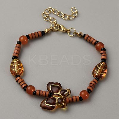 Alloy & Resin Beaded Bracelets for Women BJEW-WH0023-61B-1