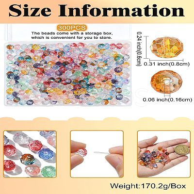 300Pcs Transparent Baking Paint Glass Beads GLAA-CJ0002-46-1