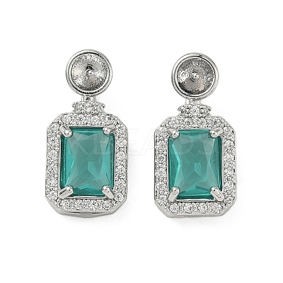 Brass Micro Pave Cubic Zirconia Pendants Settings KK-C172-23P-1