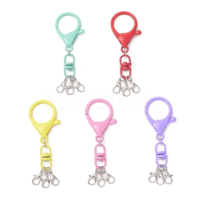 Spray Painted Eco-Friendly Alloy Double Eye Swivel Clasps and Iron Lobster Claw Clasps HJEW-JM04661-1