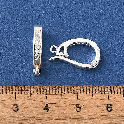 Rack Plating Brass Micro Pave Clear Cubic Zirconia Enhancer Shortener Bails KK-F883-13S-1