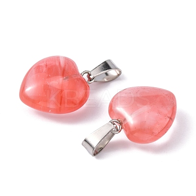 4Pcs 2 Style Natural & Synthetic Gemstone Pendants G-FS0001-62A-1