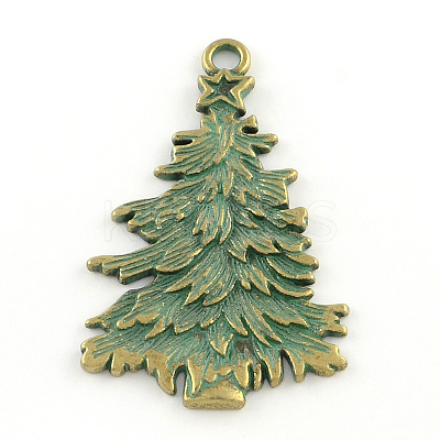 Christmas Tree Zinc Alloy Big Pendants PALLOY-R065-066-FF-1
