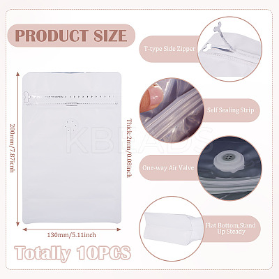 10Pcs BOPP and Aluminized PET and PE Resealable Coffee Zipper Bags with Valve ABAG-TA0001-93A-1