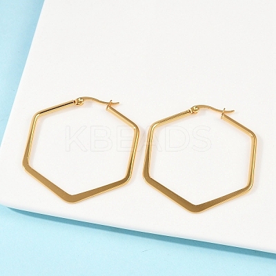 201 Stainless Steel Angular Hoop Earrings LS-EJEW-F205-13G-A-1