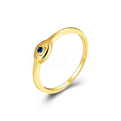 Evil Eye 925 Sterling Silver Micro Pave Cubic Zirconia Finger Rings for Women FS-WG42376-08-1
