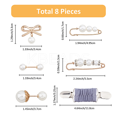 8Pcs 8 Style Zinc Alloy Kilt Pin Brooches AJEW-FH0004-37-1