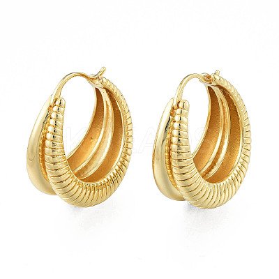 Brass Teardrop Chunky Hoop Earrings for Women EJEW-N011-84-1