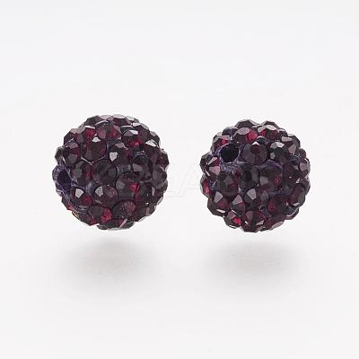Polymer Clay Rhinestone Beads RB-K050-8mm-C04-1