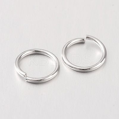 Anti-Tarnish Rhodium Plated 925 Sterling Silver Open Jump Rings STER-I005-32-8mm-1