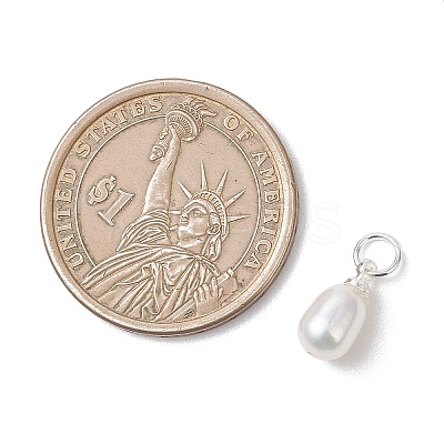 Natural Cultured Freshwater Pearl Rice Charms PALLOY-JF04821-1