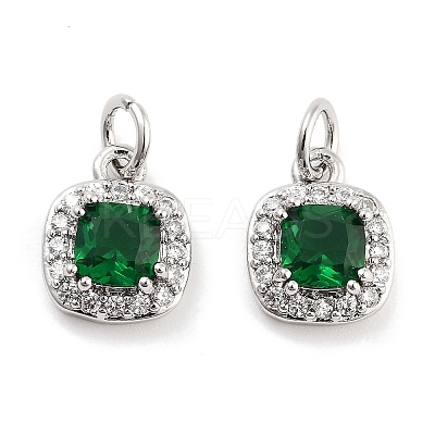 Brass with Cubic Zirconia Pendants KK-P271-33P-1