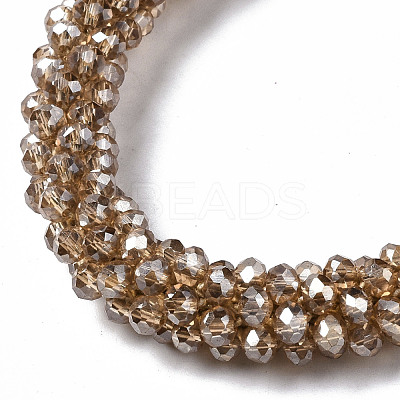 Faceted Transparent Glass Beads Stretch Bracelets BJEW-S144-002B-03-1