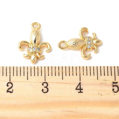 Brass Micro Pave Clear Cubic Zirconia Pendants X-KK-U064-10G-1