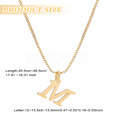1pc 304 Stainless Steel Letter Pendant Necklaces NJEW-LP0001-38M-G-1