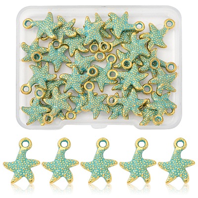 30Pcs Starfish Alloy Pendants FIND-FS0003-41-1