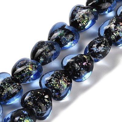 Handmade Dichroic Foil Glass Beads Strands DICH-U001-03I-1
