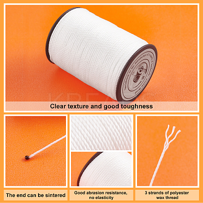 1Roll Round Waxed Polyester Thread String YC-PH0002-37B-1