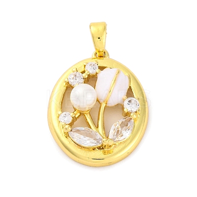 Brass Micro Pave Cubic Zirconia Pendants LS-KK-A232-10G-1