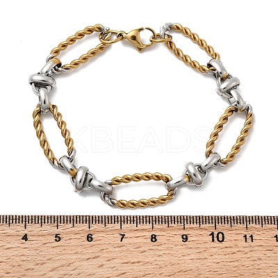 304 Stainless Steel Oval Link Chain Bracelets for Women BJEW-D377-01D-1